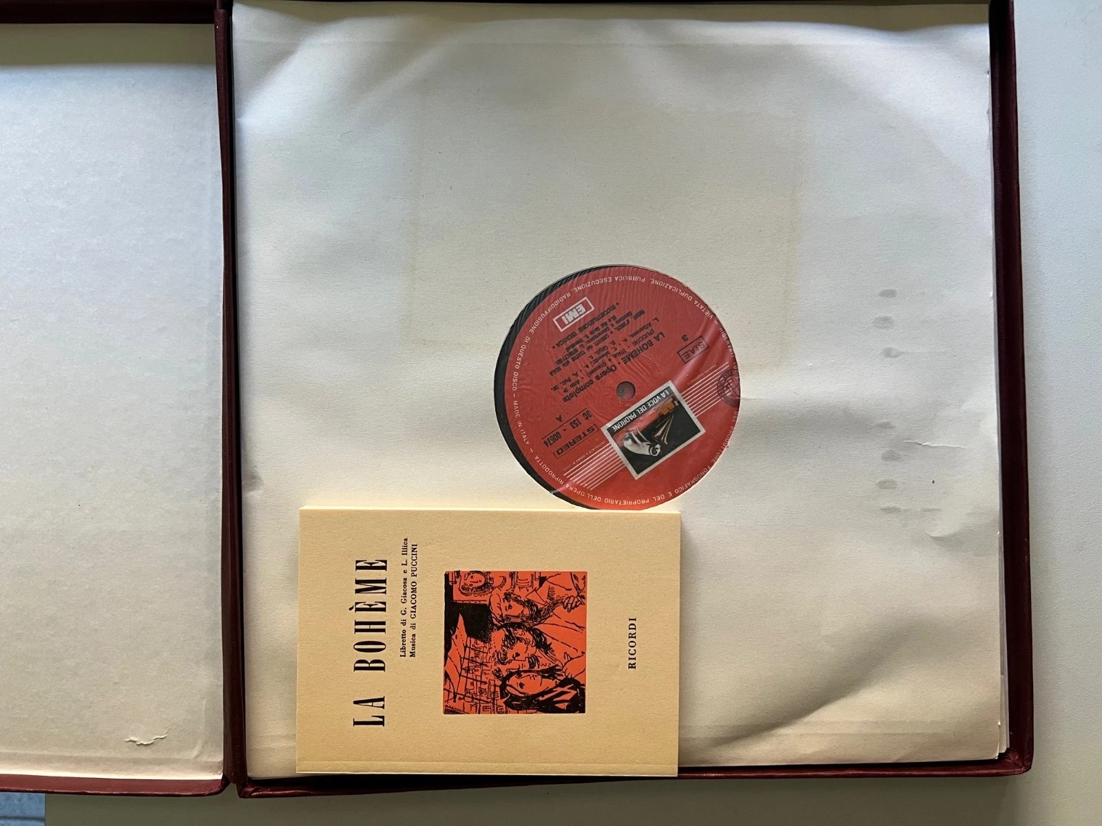 G. PUCCINI LA BOHEME COFANETTO 2 VINILI + LIBRETTO EMI GIGLI - POLI - BERRETTONI