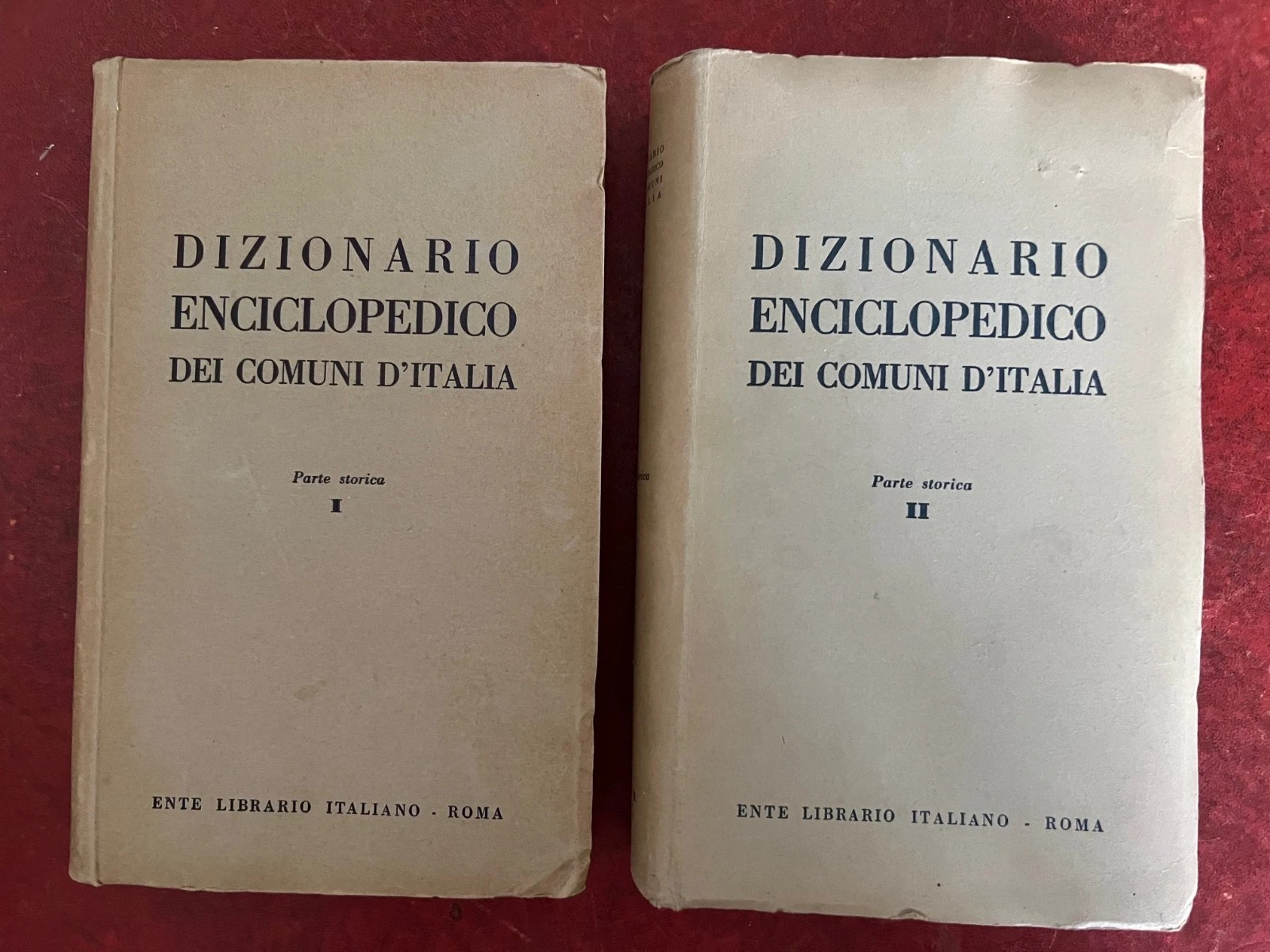 DIZIONARIO ENCICLOPEDICO DEI COMUNI D'ITALIA PARTE STORICA 2 VOLUMI 1949 ROMA