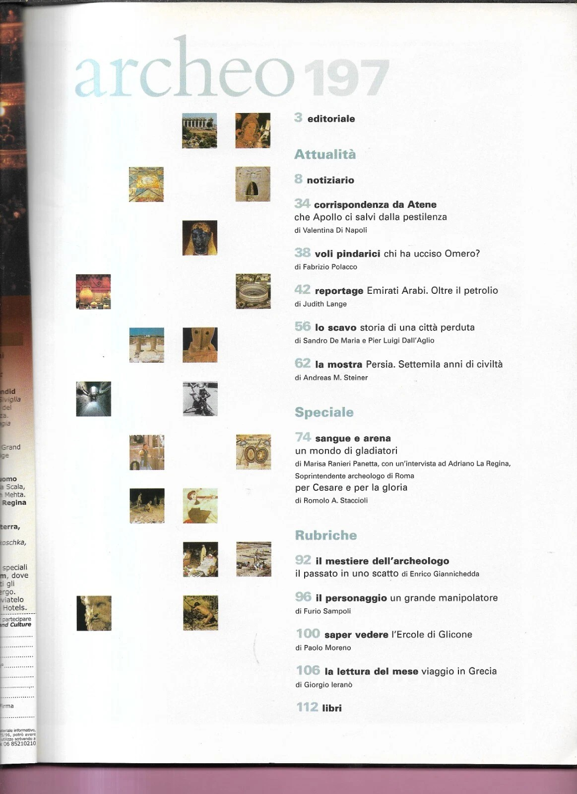 ANTICA PERSIA, GLADIATORI, EMIRATI ARCHEO ANNO XVII NUMERO 7 DE AGOSTINI 2001