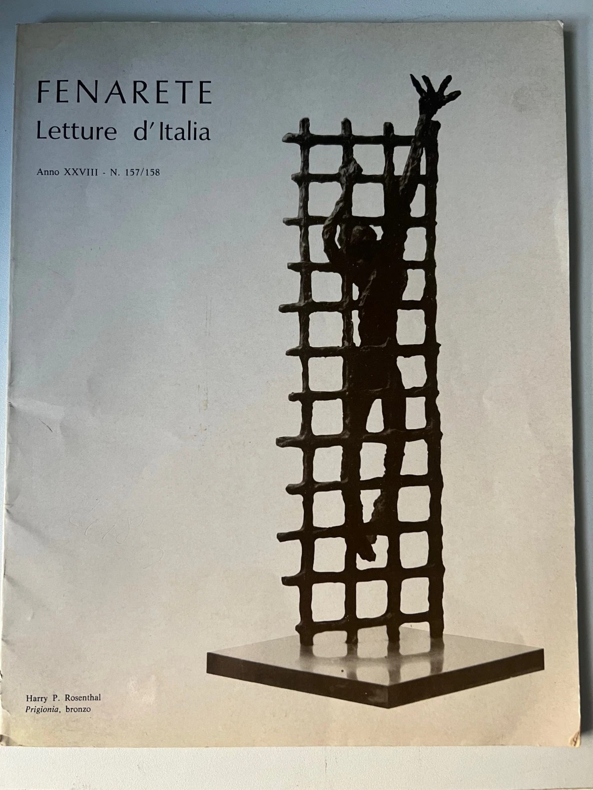 FENARETE LETTURE D'ITALIA XXVIII n.157-158 HARRY P.ROSENTHAL ARTE, DARIO FO