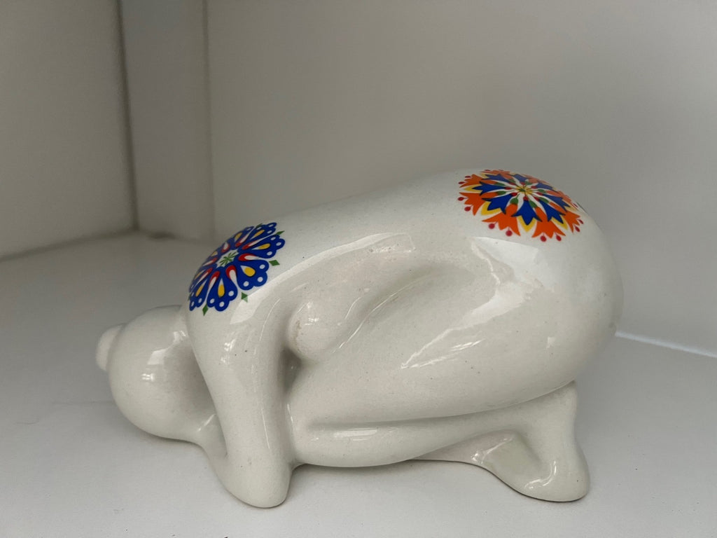 CERAMICA VINTAGE POP FULGENZI DONNA SALVADANIO RISPARMIA PER IL BURRO