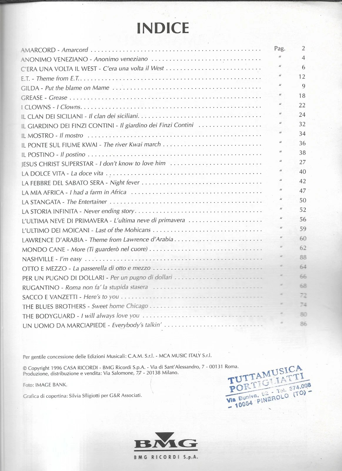 CIAK SI SUONA LA MUSICA DI 30 CELEBRI FILM SPARTITI PIANO - CHITARRA, MORRICONE