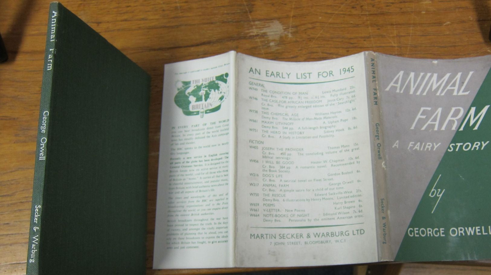 Animal Farm George Orwell First Edition 1945 London, Secker & Warburg