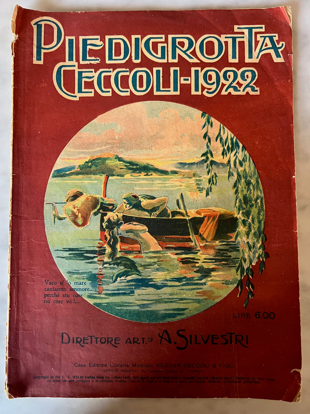 Piedigrotta Ceccoli 1922 direttore A. Silvestri Spartiti Canzone Napoletana