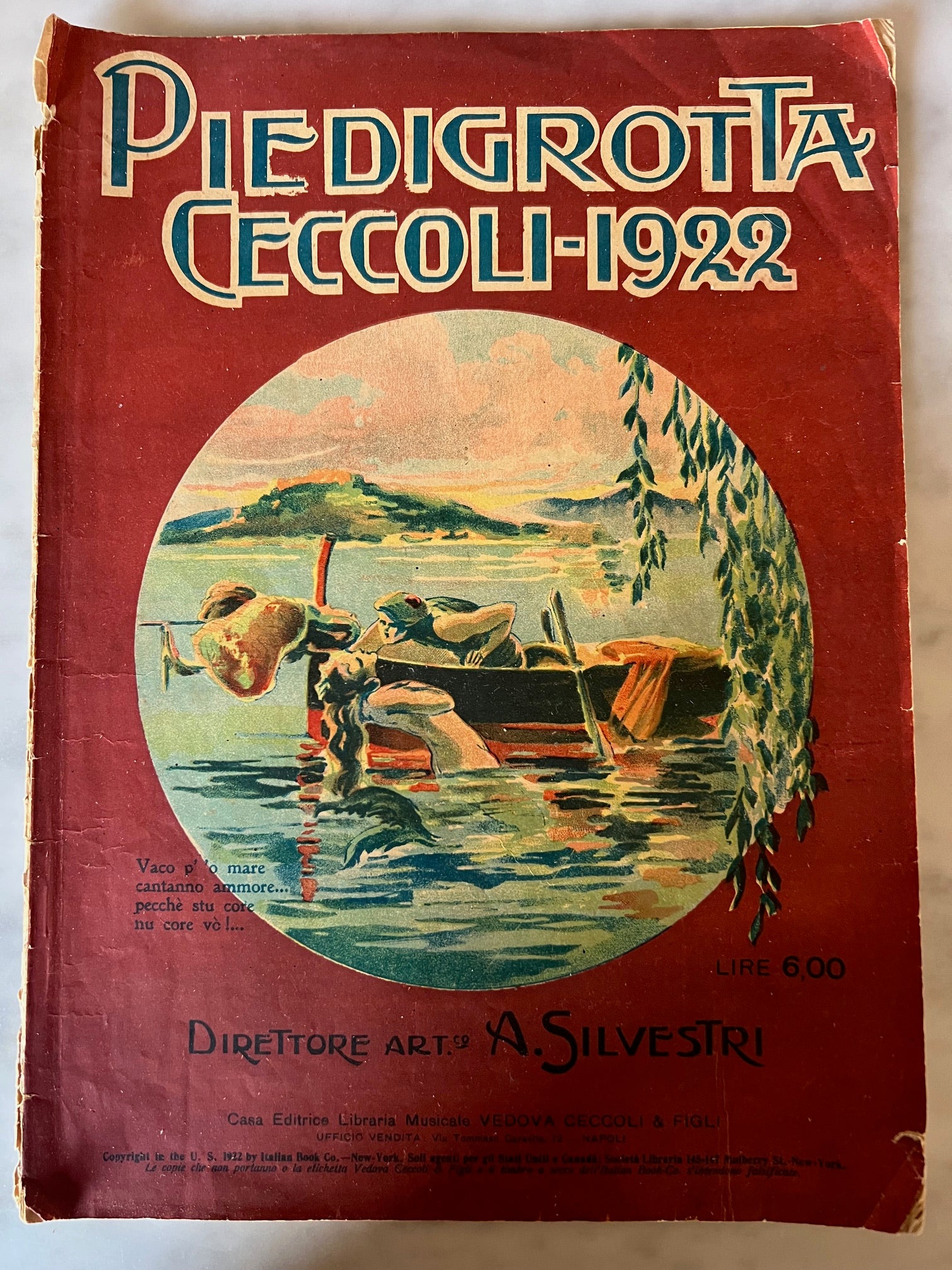 Piedigrotta Ceccoli 1922 direttore A. Silvestri Spartiti Canzone Napoletana
