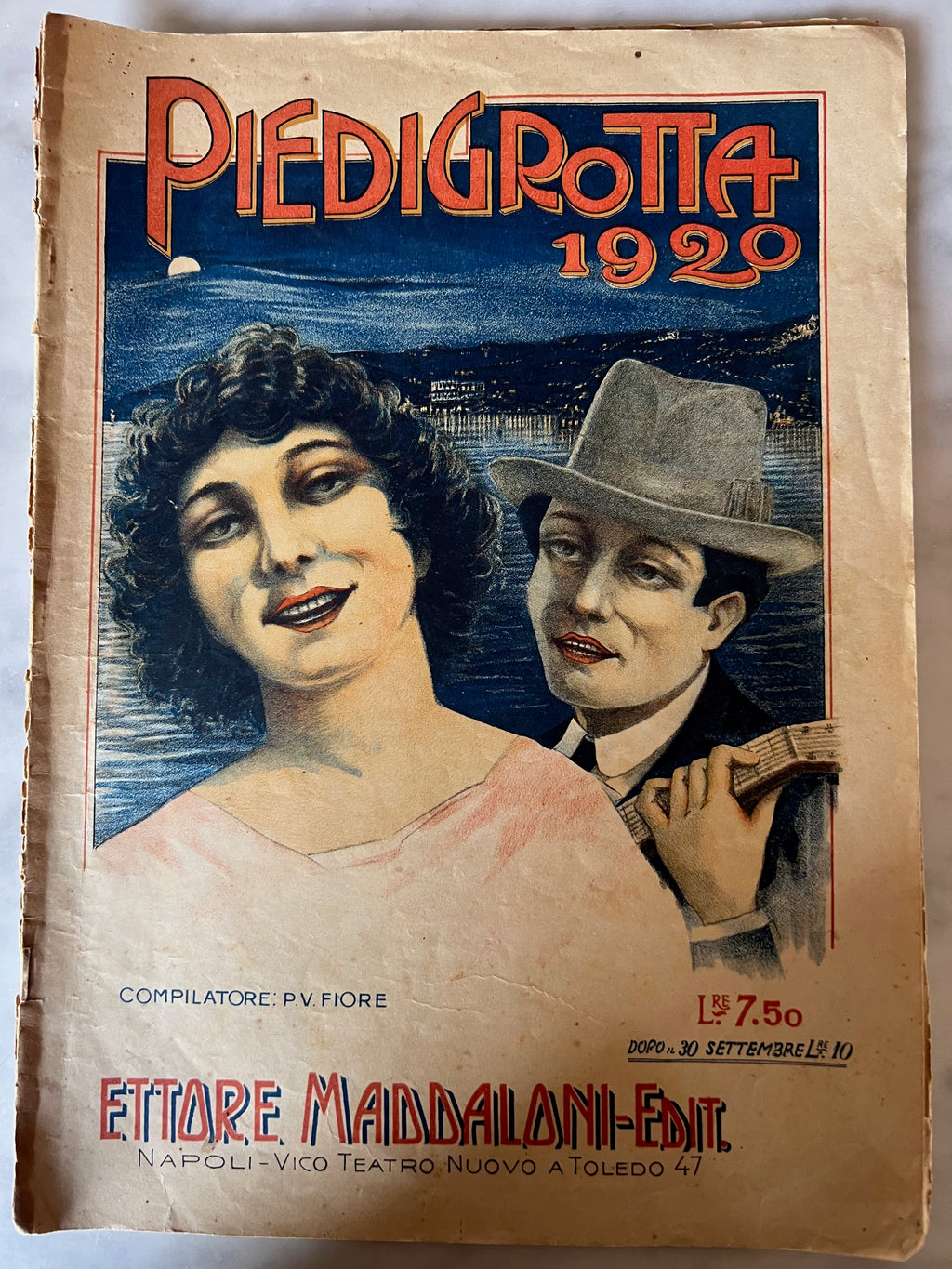 Piedigrotta 1920 Maddaloni Compilatore FIORE Spartiti Canzone Napoletana foto