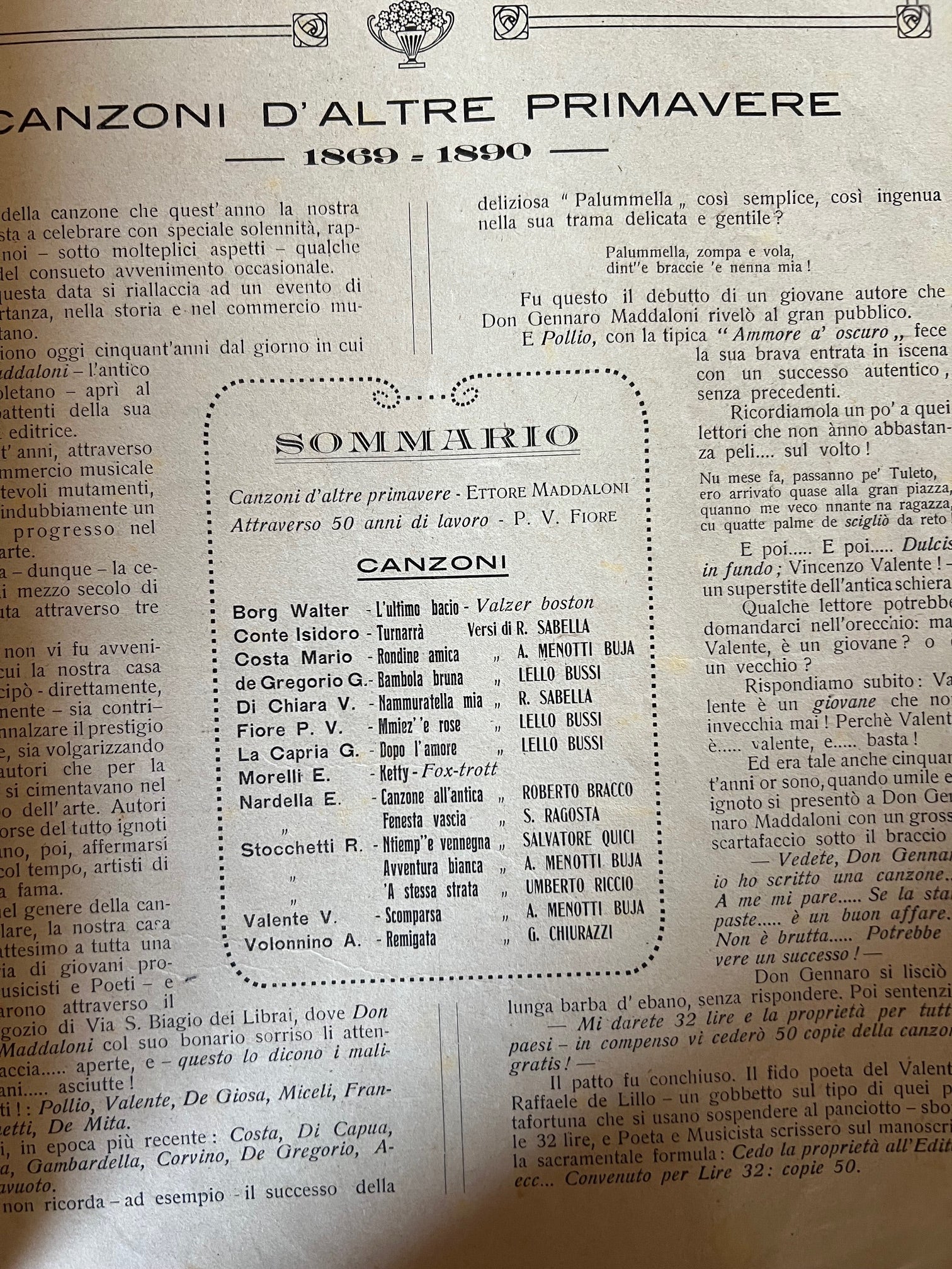 Piedigrottissima 1920 settembre canzone napoletana Pansini , foto, pubblicità