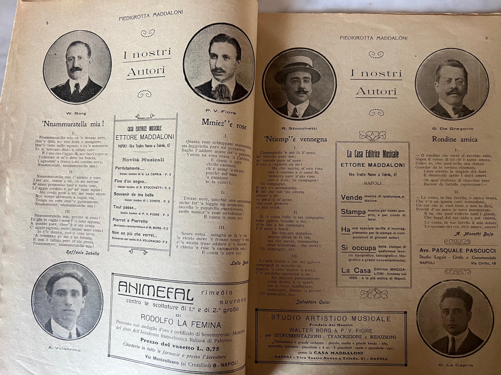 Piedigrotta 1920 Maddaloni Compilatore FIORE Spartiti Canzone Napoletana foto