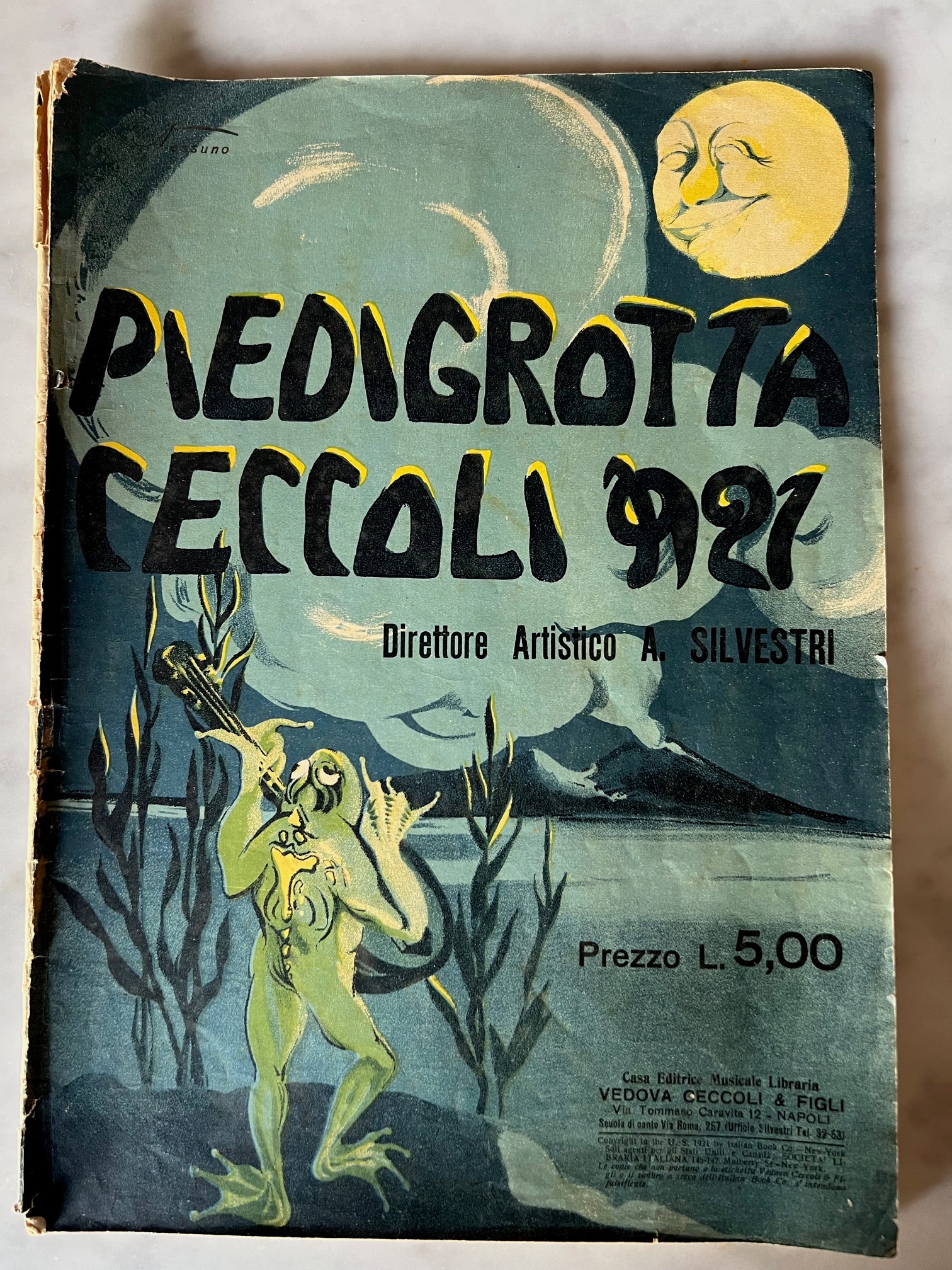 Piedigrotta Ceccoli 1921 direttore A. Silvestri Spartiti Canzone Napoletana