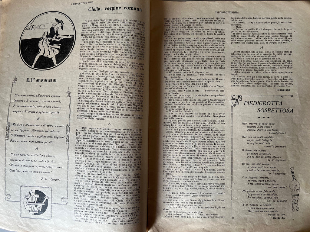 Piedigrottissima 1920 settembre canzone napoletana Pansini , foto, pubblicità