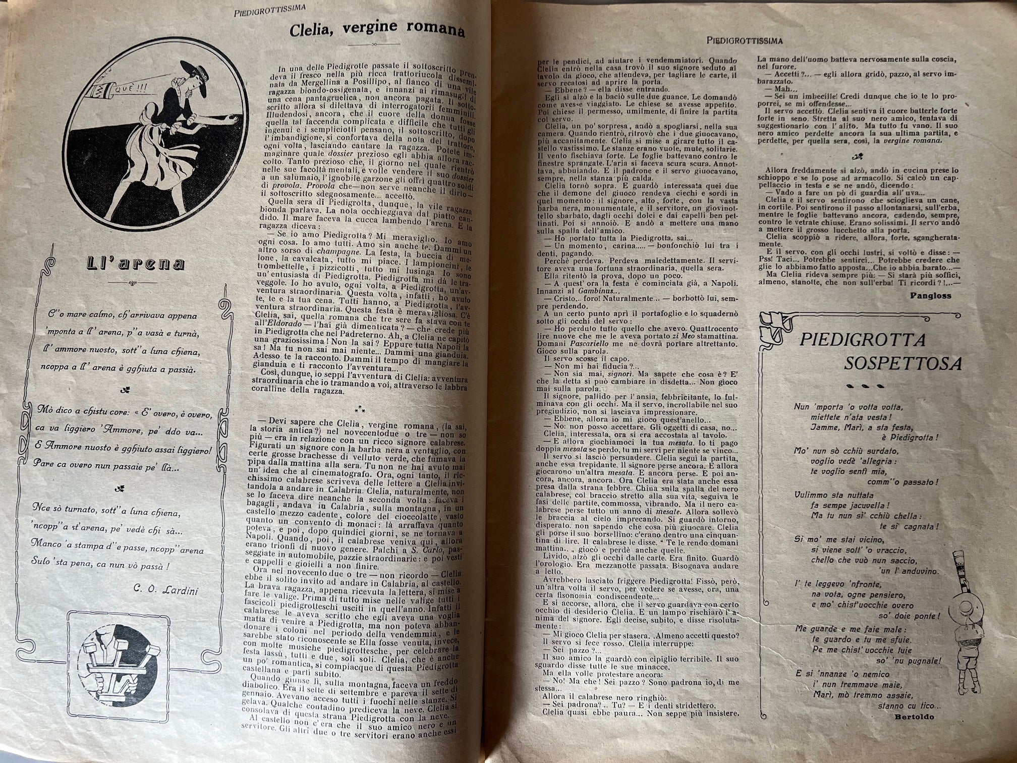 Piedigrottissima 1920 settembre canzone napoletana Pansini , foto, pubblicità