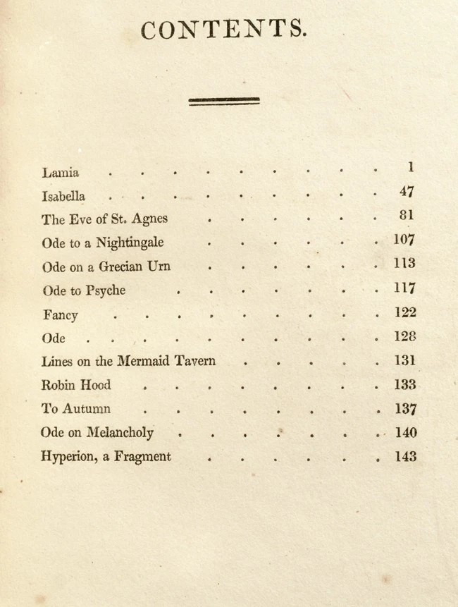 John Keats Lamia, Isabella, The Eve of St. Agnes, and other Poems 1820 London